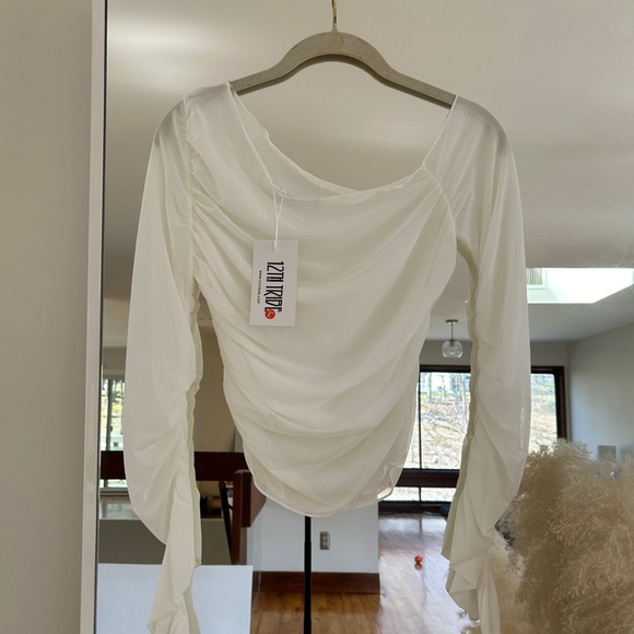 12th Tribe Mesh Asymmetrical Top - Picture 2 of 3